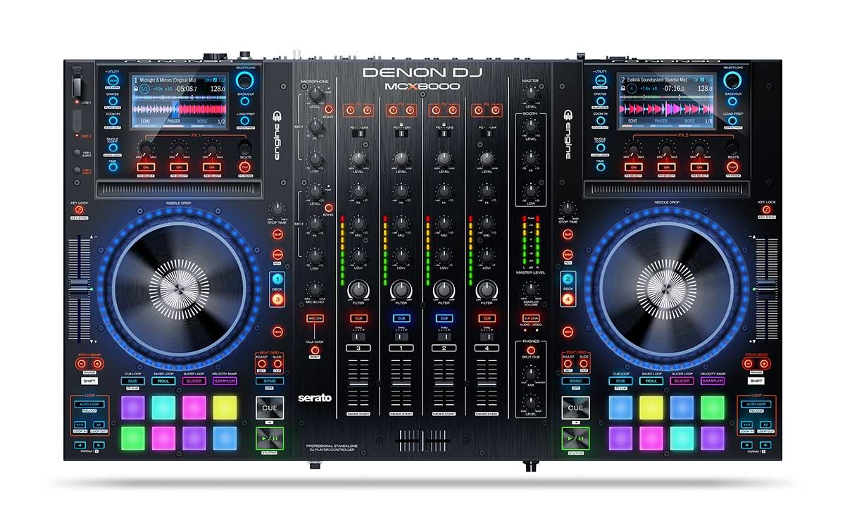 Denon MCX8000 DJ controller met flightcase